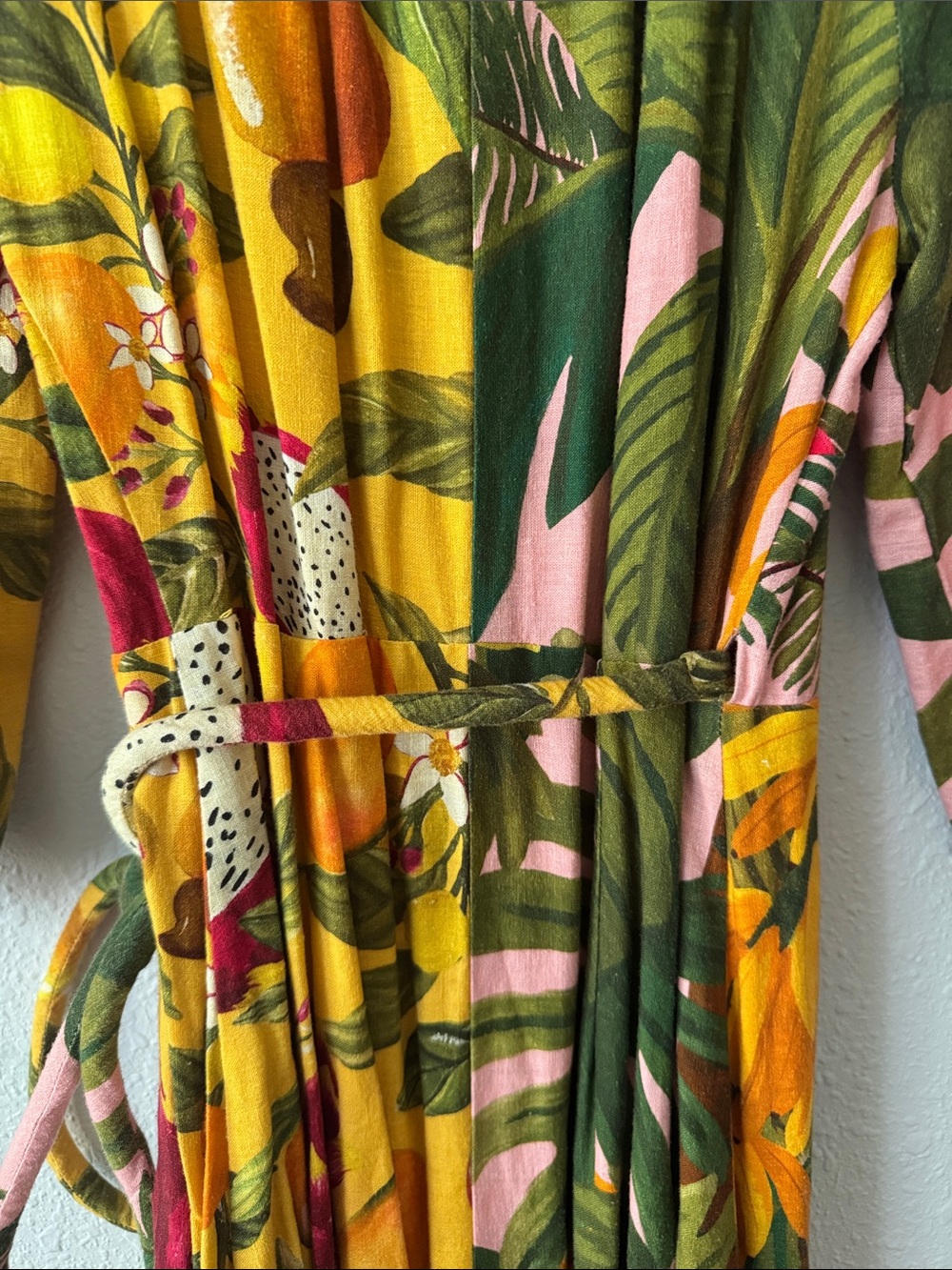 Farm Rio Mixed Prints Midi Wrap Dress Size Small - Picture 11 of 14